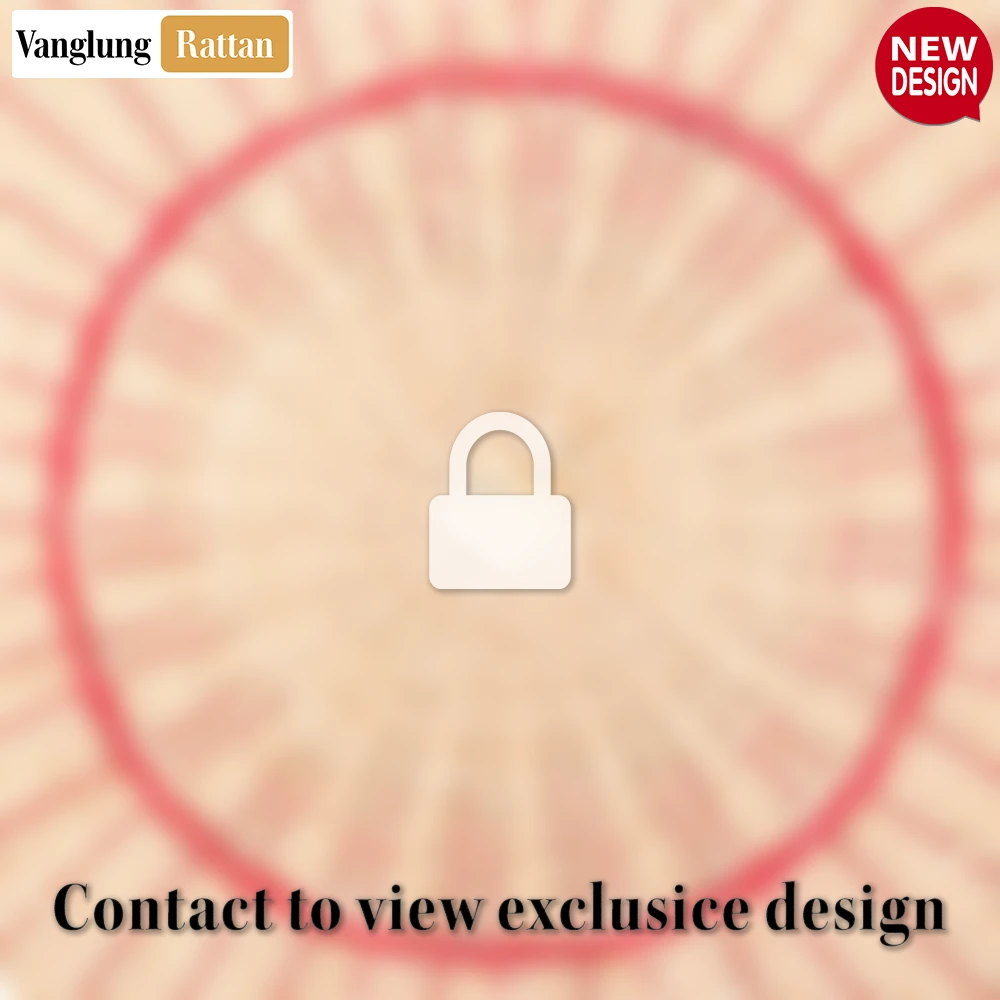 Rattan Export Round Natural Woven Rattan Placemat with Red Wavy Trim - REX-UP034020