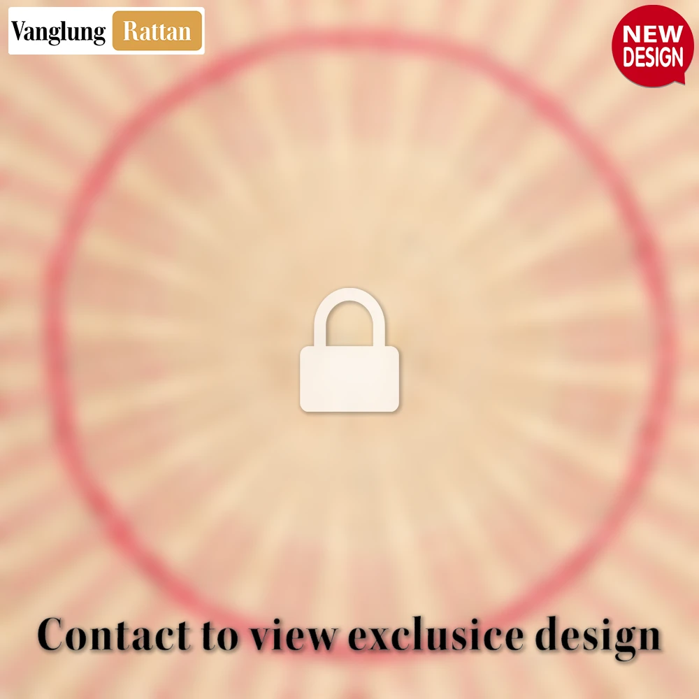 Rattan Export Round Natural Woven Rattan Placemat with Red Wavy Trim - REX-UP034020