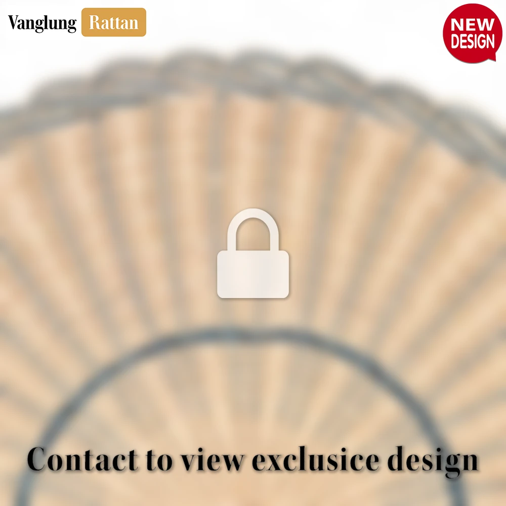 Rattan Export Round Woven Rattan Placemat with Blue Coastal Trim - REX-UP034019