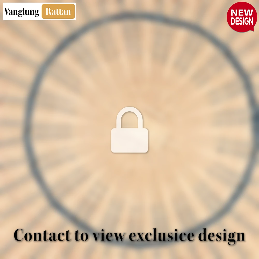 Rattan Export Round Woven Rattan Placemat with Blue Coastal Trim - REX-UP034019