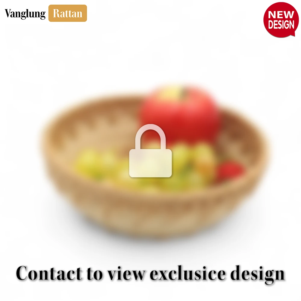 Rattan Export Round Handwoven Natural Spiral Center Serving Bowl - REX-TW01BL0022