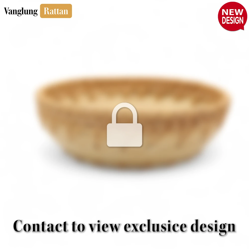 Rattan Export Round Handwoven Natural Spiral Center Serving Bowl - REX-TW01BL0022