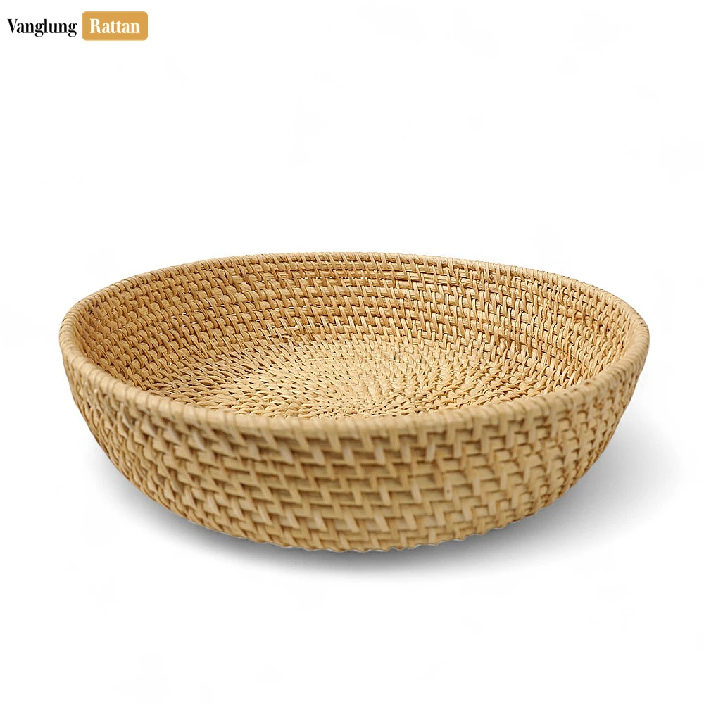 Rattan Export Handwoven Manufacture Tacha Straw Rattan Serving Bowl - REX-TW01BL0015T