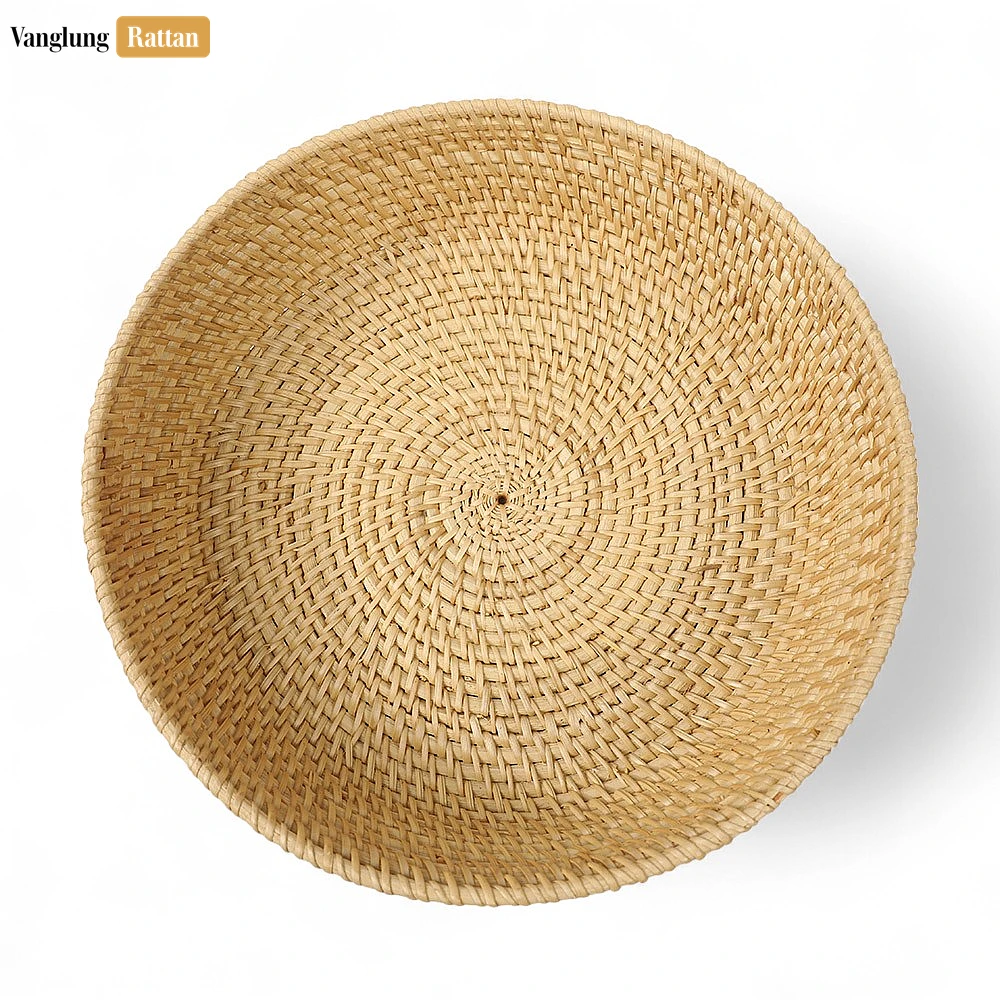 Rattan Export Handwoven Manufacture Tacha Straw Rattan Serving Bowl - REX-TW01BL0015T