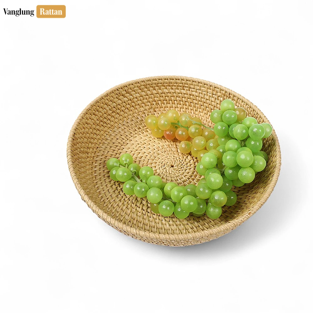 Rattan Export Handwoven Manufacture Tacha Straw Rattan Serving Bowl - REX-TW01BL0015T