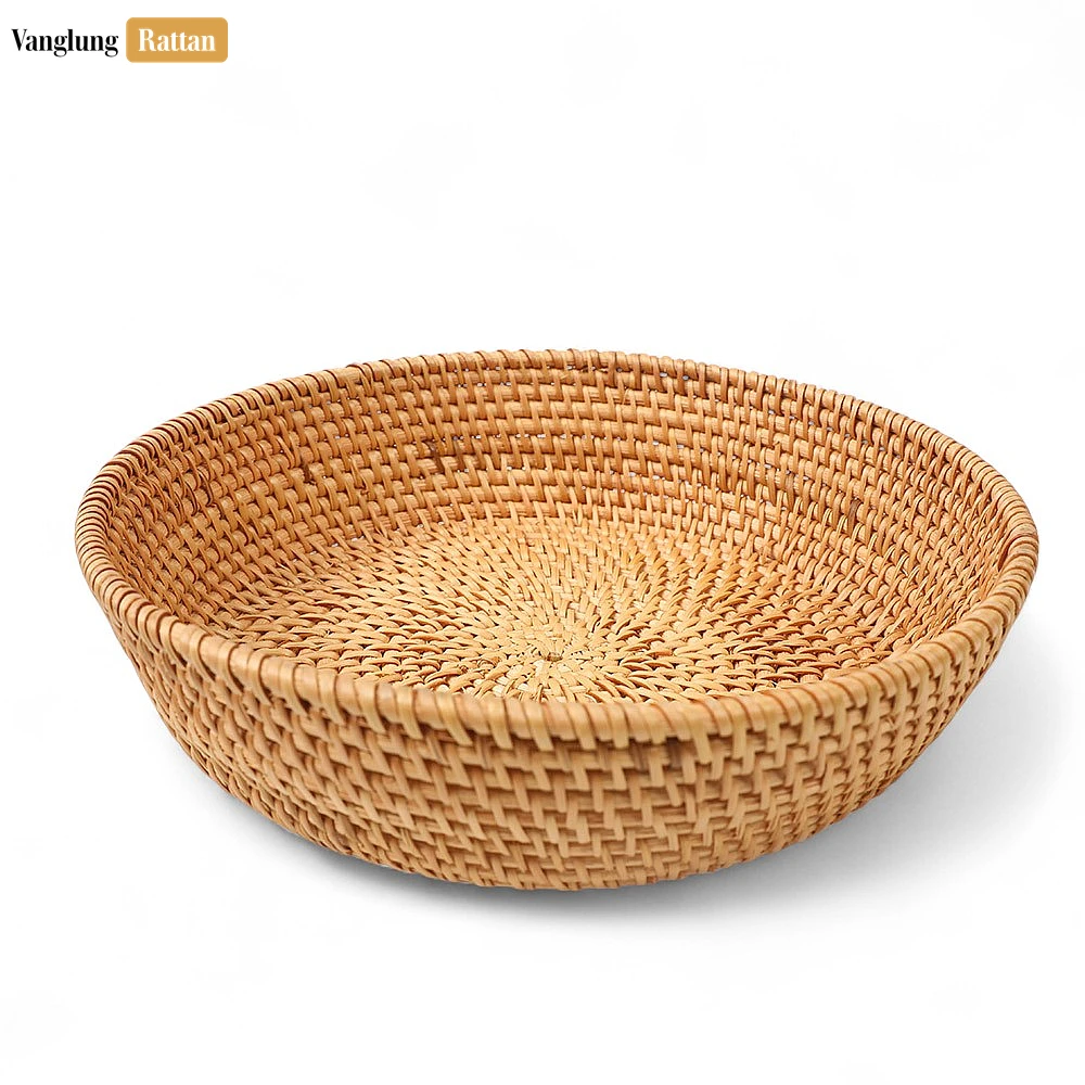Rattan Export Handwoven Manufacture Natural Straw Rattan Serving Bowl - REX-TW01BL0015N
