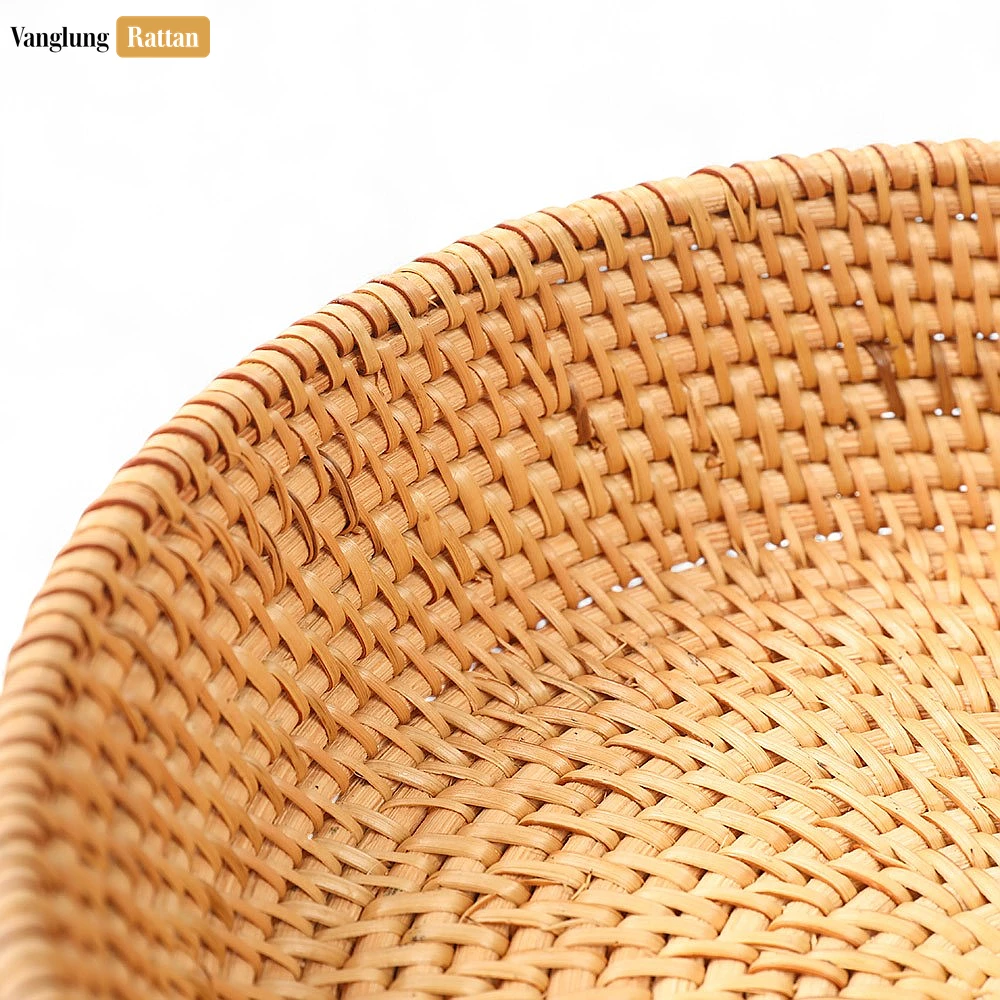 Rattan Export Handwoven Manufacture Natural Straw Rattan Serving Bowl - REX-TW01BL0015N