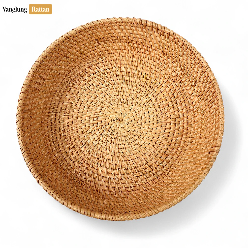Rattan Export Handwoven Manufacture Natural Straw Rattan Serving Bowl - REX-TW01BL0015N