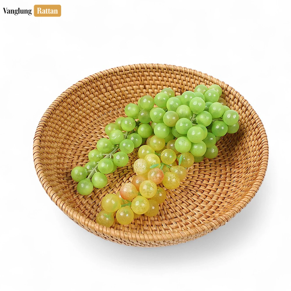 Rattan Export Handwoven Manufacture Natural Straw Rattan Serving Bowl - REX-TW01BL0015N