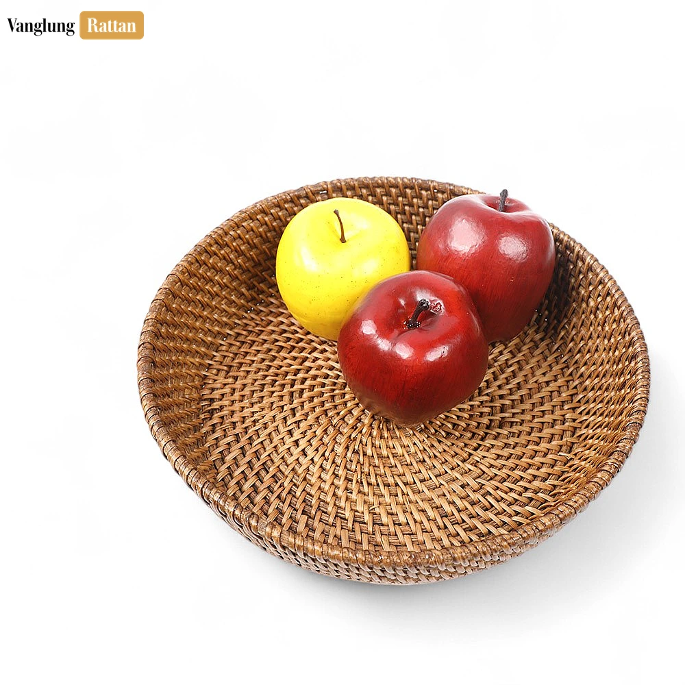 Rattan Export Handwoven Manufacture Brown Straw Rattan Serving Bowl - REX-TW01BL0015DD