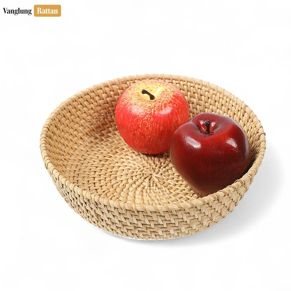 Rattan Export Handicraft Woven Tacha Straw Rattan Spiral Bowl - REX-TW01BL0014T