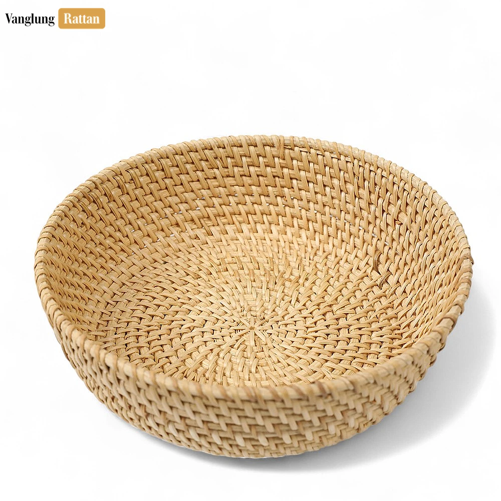 Rattan Export Handicraft Woven Tacha Straw Rattan Spiral Bowl - REX-TW01BL0014T
