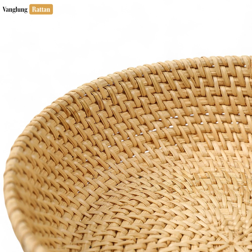 Rattan Export Handicraft Woven Tacha Straw Rattan Spiral Bowl - REX-TW01BL0014T