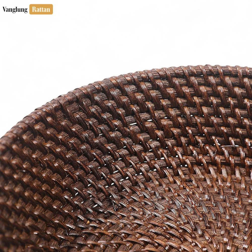 Rattan Export Handicraft Woven Black Straw Rattan Spiral Bowl - REX-TW01BL0014B
