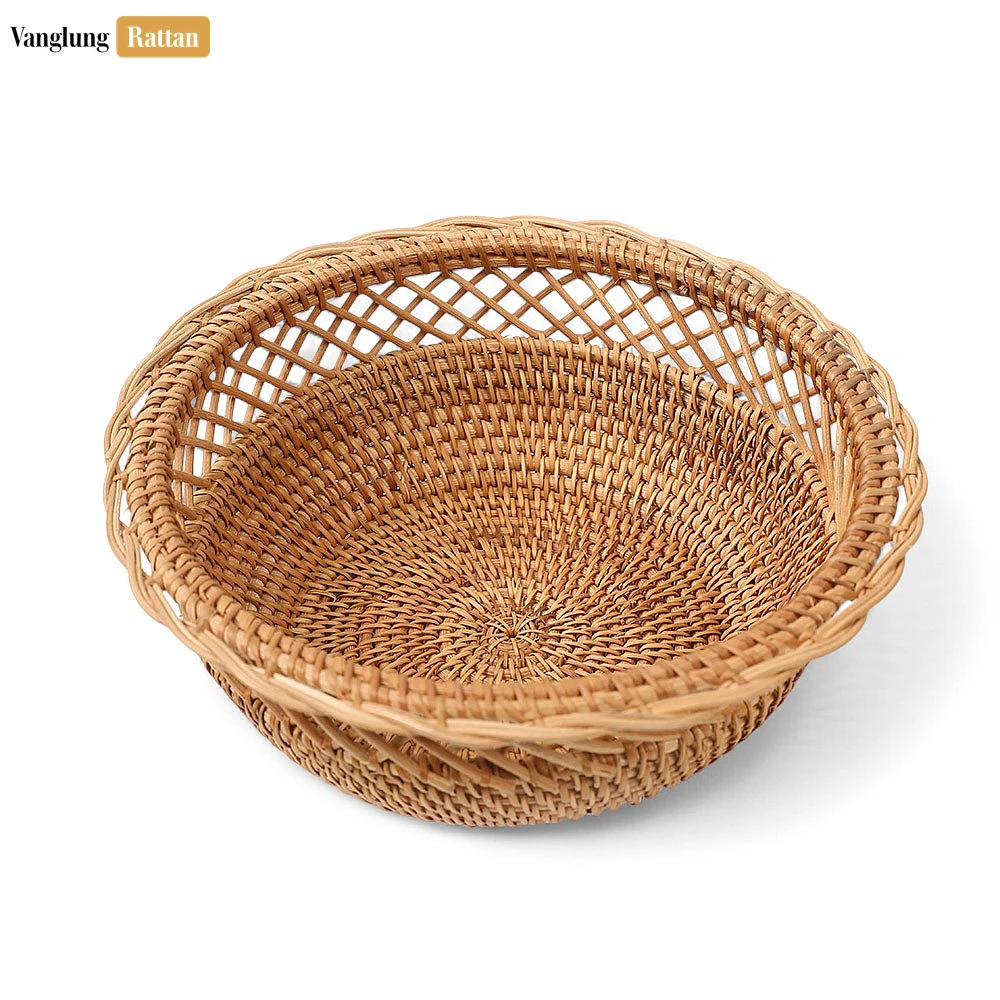 Rattan Export New Design Handcrafted Light Brown Straw Rattan Serving Bowl - REX-TW01BL0006