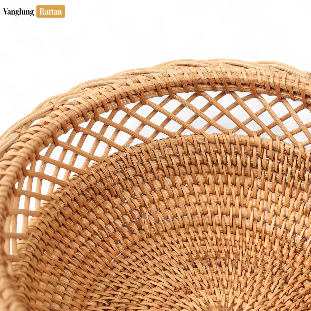 Rattan Export New Design Handcrafted Light Brown Straw Rattan Serving Bowl - REX-TW01BL0006