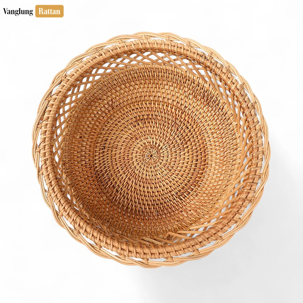 Rattan Export New Design Handcrafted Light Brown Straw Rattan Serving Bowl - REX-TW01BL0006