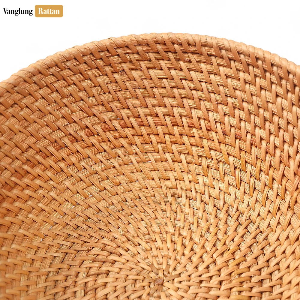 Rattan Export Brown Handicraft Round Straw Rattan Serving Bowl - REX-TW01BL0005