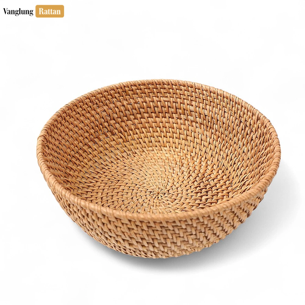 Rattan Export Green Handmade Straw Rattan Fruit Bowl - REX-TW01BL0003