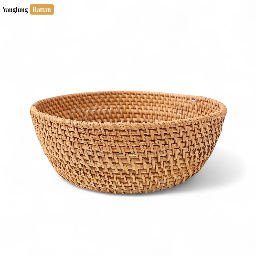 Rattan Export Green Handmade Straw Rattan Fruit Bowl - REX-TW01BL0003