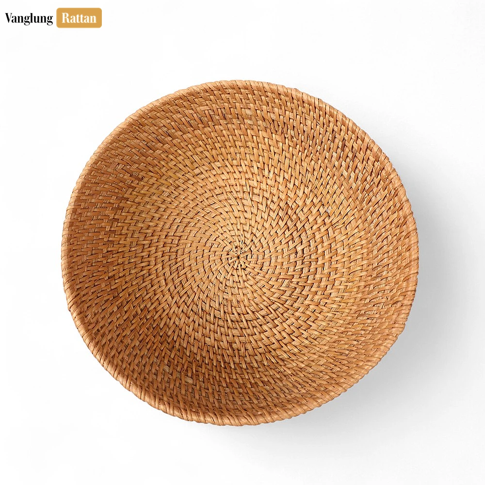 Rattan Export Green Handmade Straw Rattan Fruit Bowl - REX-TW01BL0003
