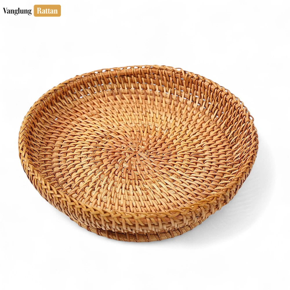 Rattan Export Green Handmade Wicker Straw Rattan Serving Bowl - REX-TW01BL0001