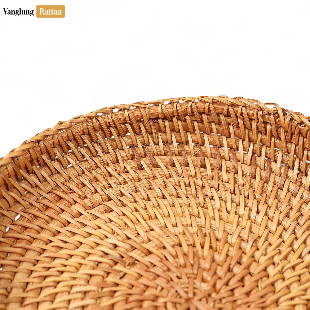 Rattan Export Green Handmade Wicker Straw Rattan Serving Bowl - REX-TW01BL0001