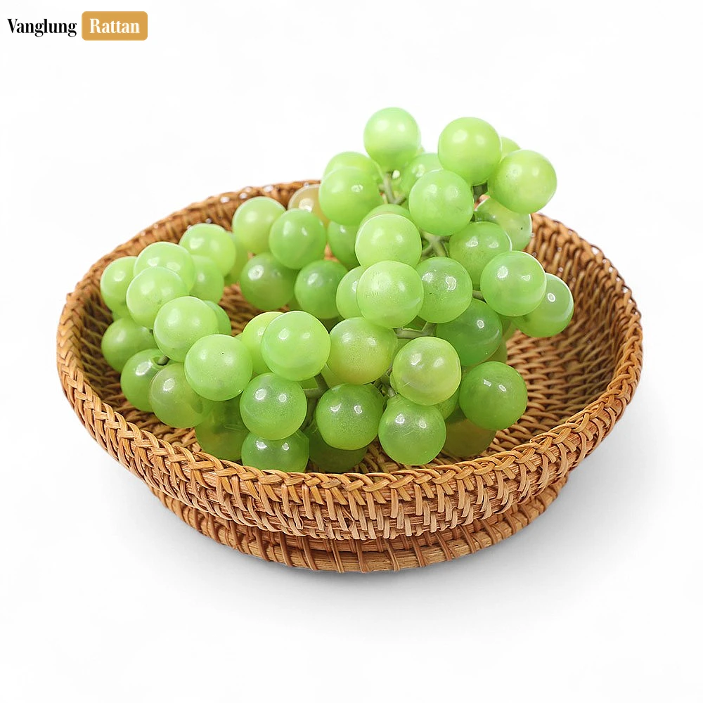 Rattan Export Green Handmade Wicker Straw Rattan Serving Bowl - REX-TW01BL0001