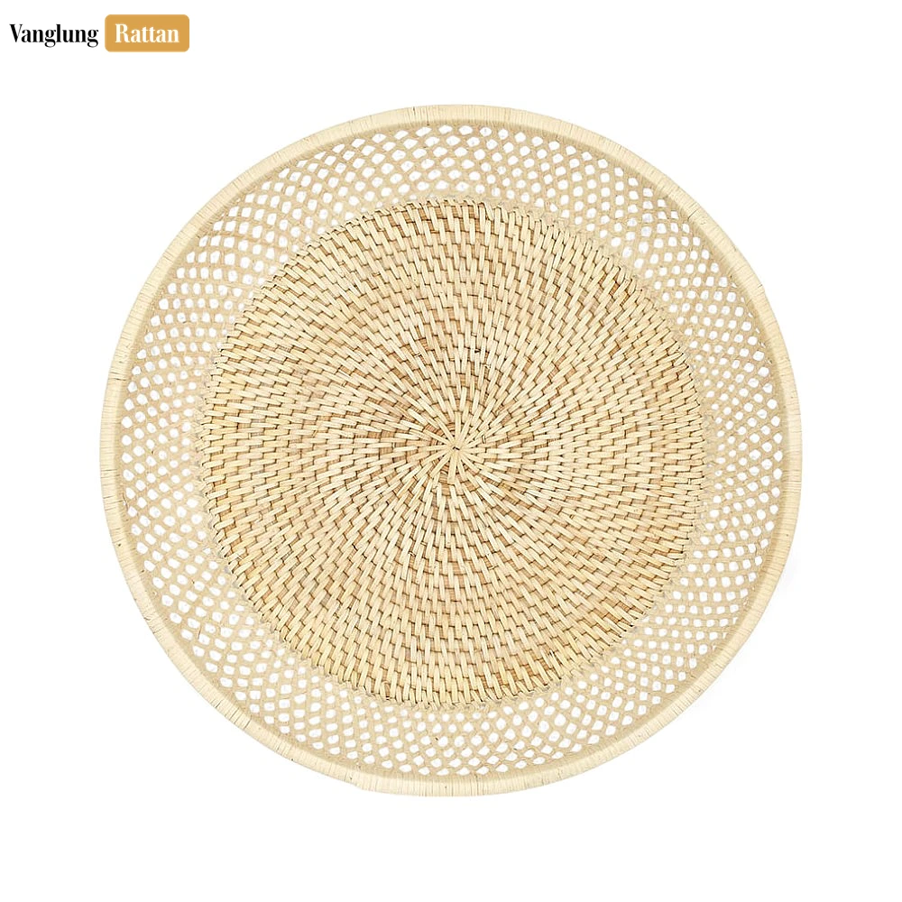 Rattan Export Light Natural Wicker Cane Mesh Serving Bowl - REX-TW02BL0026