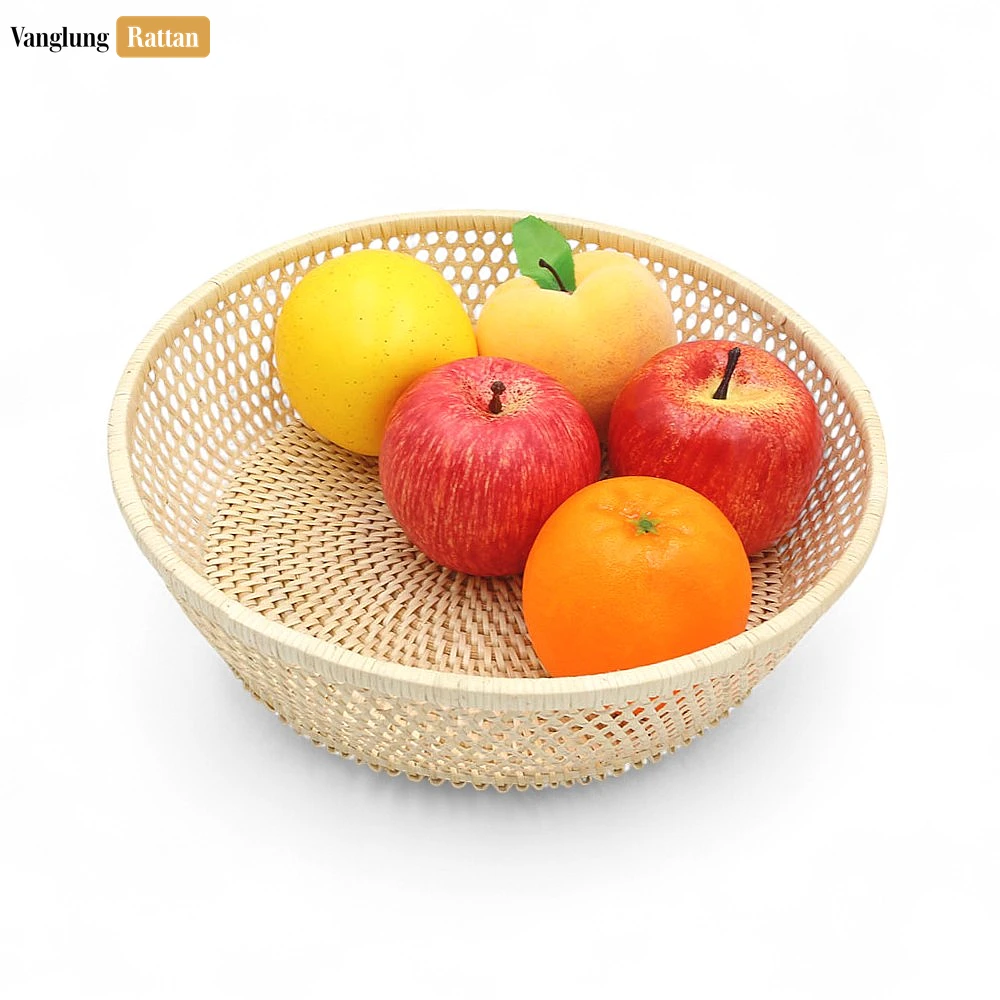 Rattan Export Light Natural Wicker Cane Mesh Serving Bowl - REX-TW02BL0026