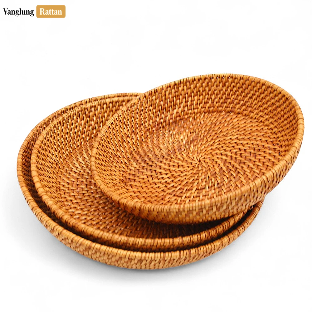Rattan Export Handwoven Spiral Weave Full Rattan Serving Bowl - REX-TW02BL0020
