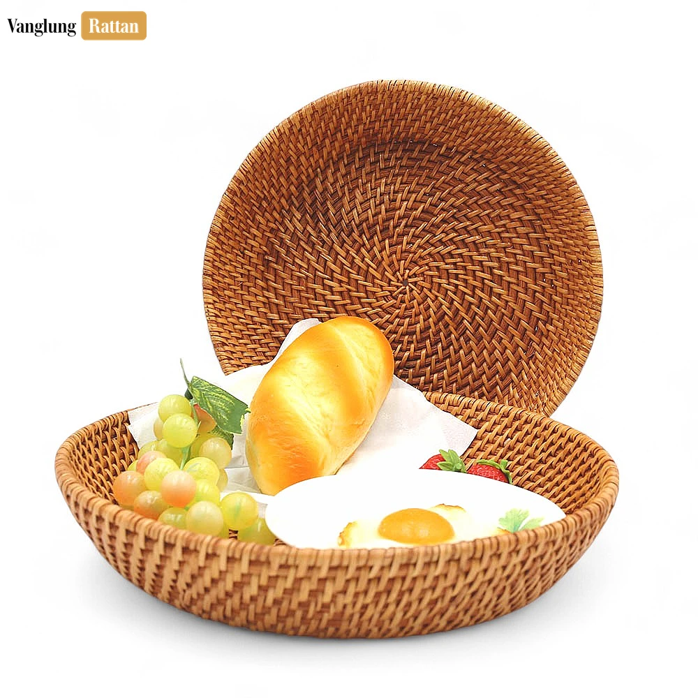 Rattan Export Handwoven Spiral Weave Full Rattan Serving Bowl - REX-TW02BL0020