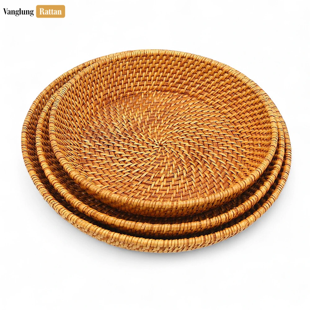 Rattan Export Handwoven Spiral Weave Full Rattan Serving Bowl - REX-TW02BL0020