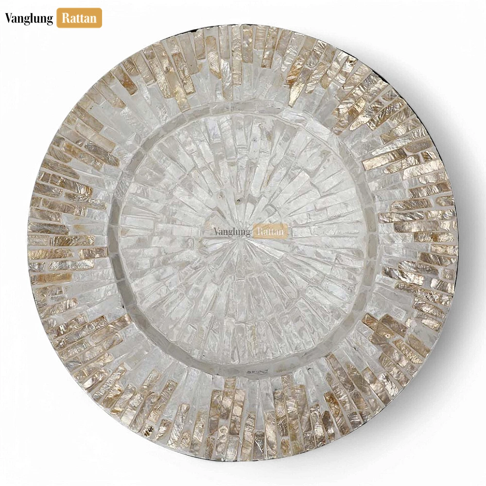 Rattan Export Luxury Inlaid Mother of Pearl Charger Plate - REX-UP06KT1007