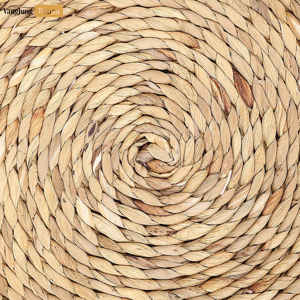 Rattan Export Spiral Weave Round Placemat - Natural Water Hyacinth - REX-UP081010