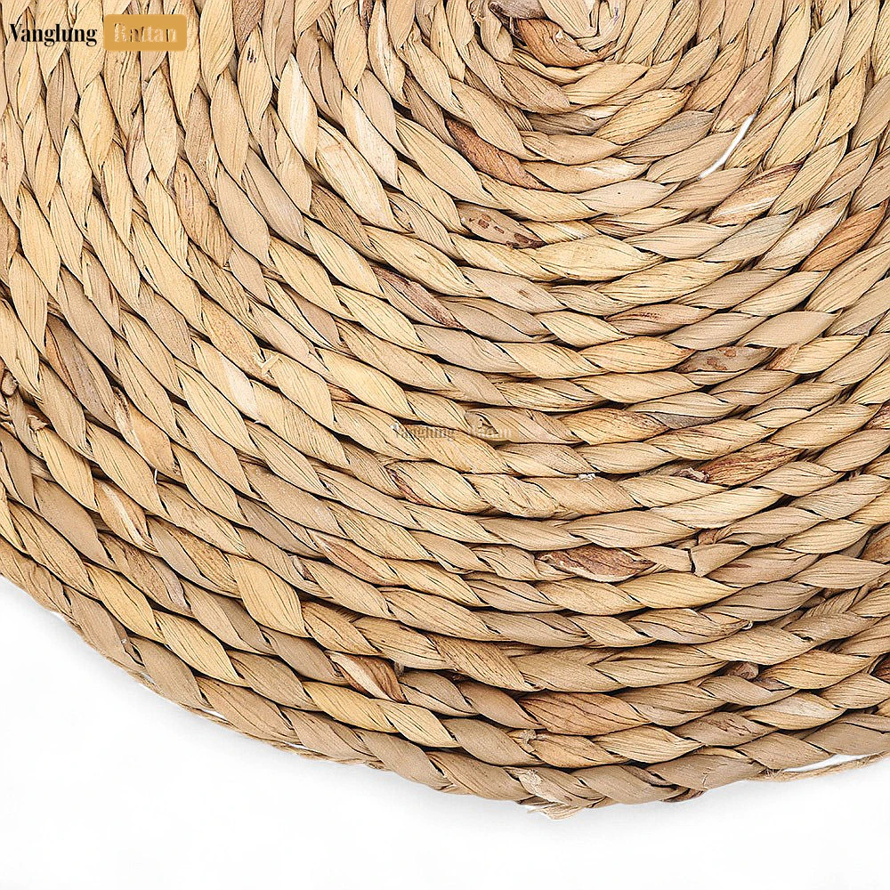 Rattan Export Spiral Weave Round Placemat - Natural Water Hyacinth - REX-UP081010