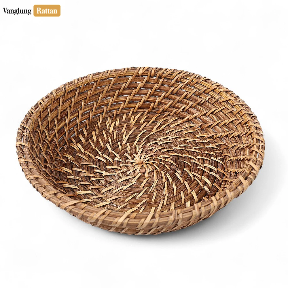 Rattan Export Brown Handwoven Bamboo Rattan Serving Bowl - REX-TW05BL0017