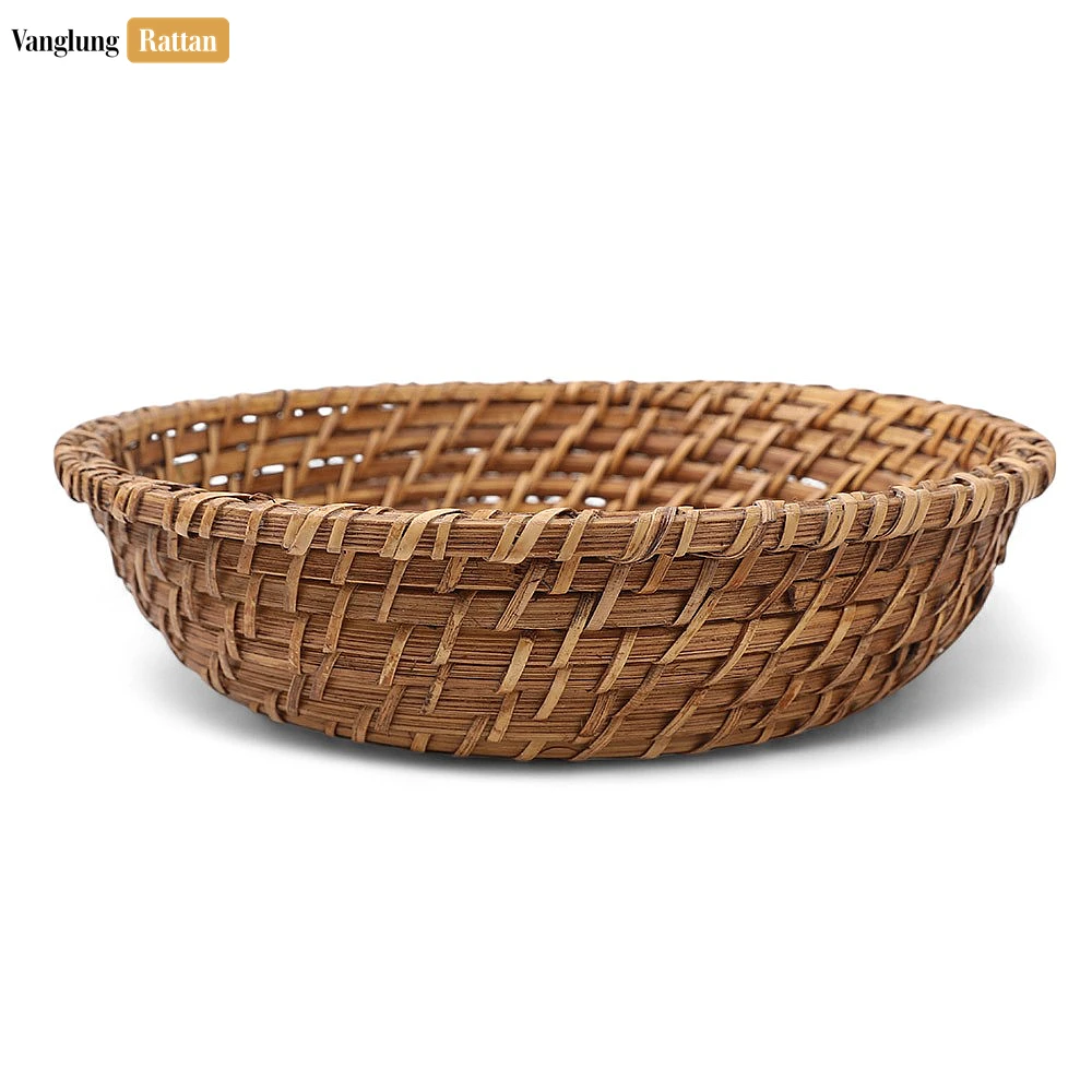 Rattan Export Brown Handwoven Bamboo Rattan Serving Bowl - REX-TW05BL0017