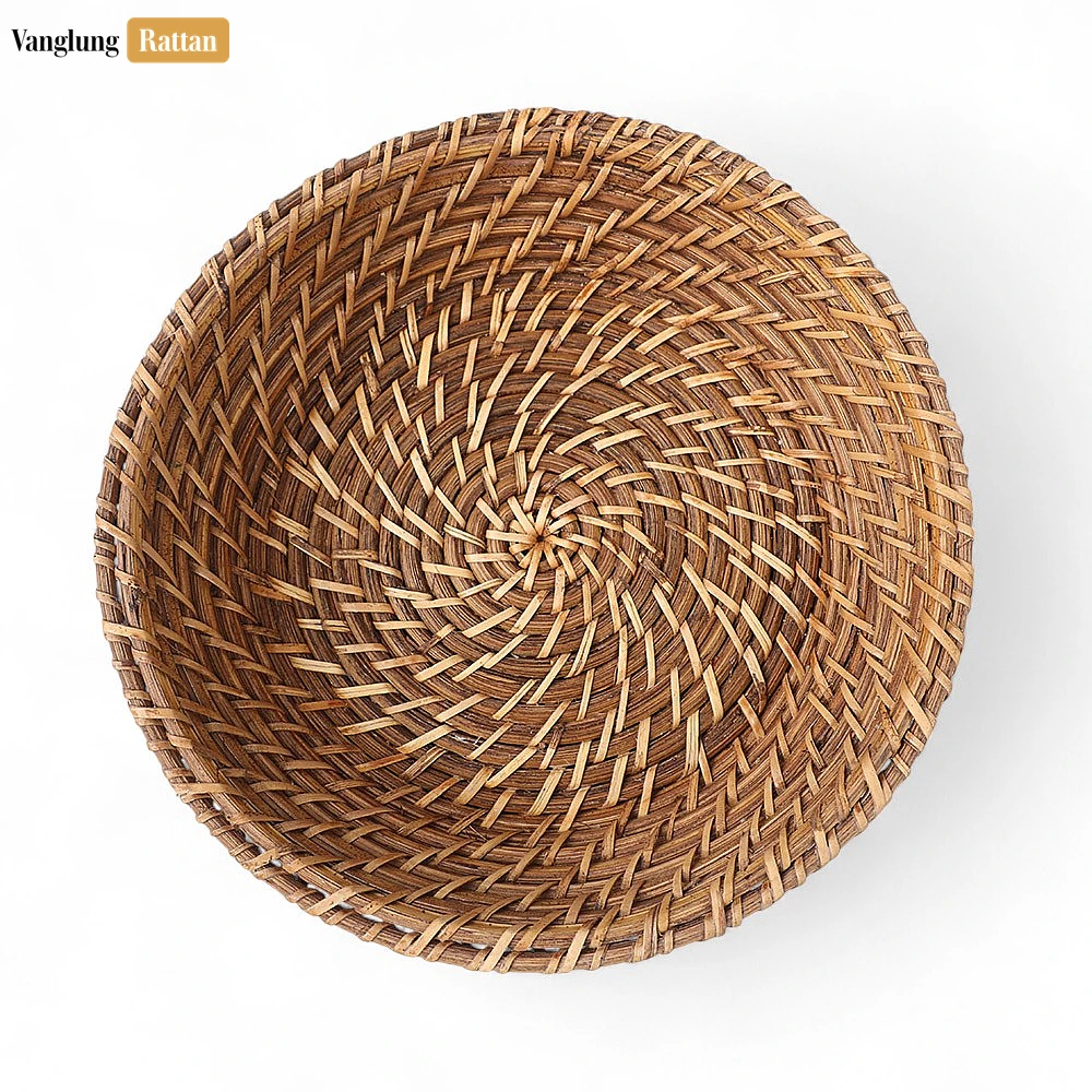 Rattan Export Brown Handwoven Bamboo Rattan Serving Bowl - REX-TW05BL0017