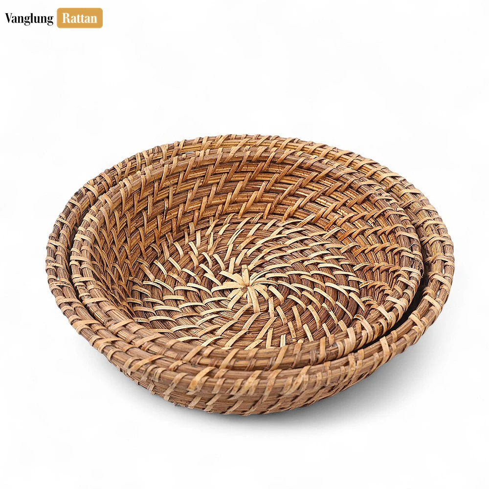 Rattan Export Brown Handwoven Bamboo Rattan Serving Bowl - REX-TW05BL0017