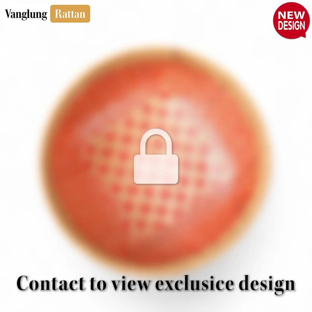 Rattan Export Round Woven Fruit Serving Bowl with Red and Natural Weave - REX-TW05BL008