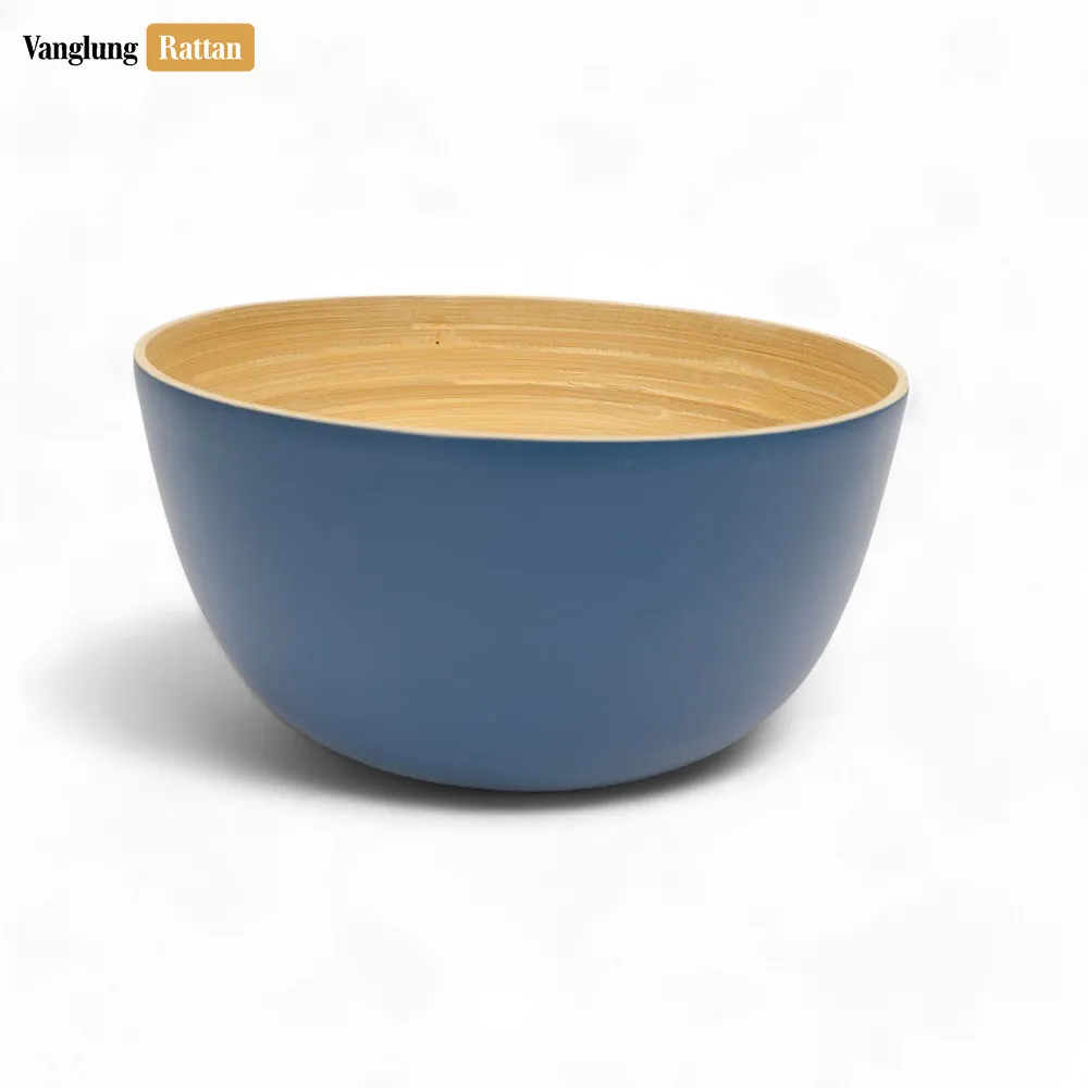 Rattan Export Deep Coiled Bamboo Serving Bowl Slate Natural - REX-TW06BL0037