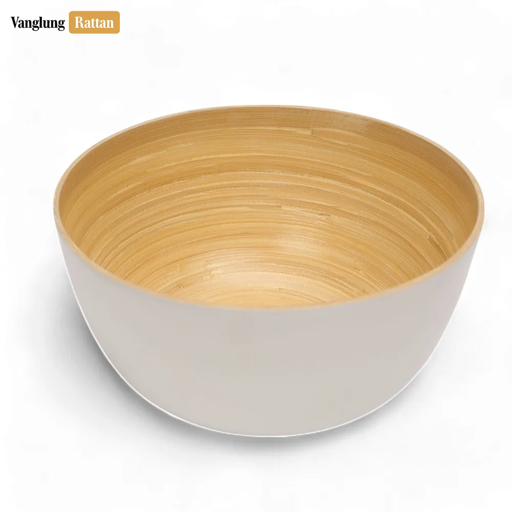 Rattan Export Deep Coiled Bamboo Serving Bowl Slate Natural - REX-TW06BL0037