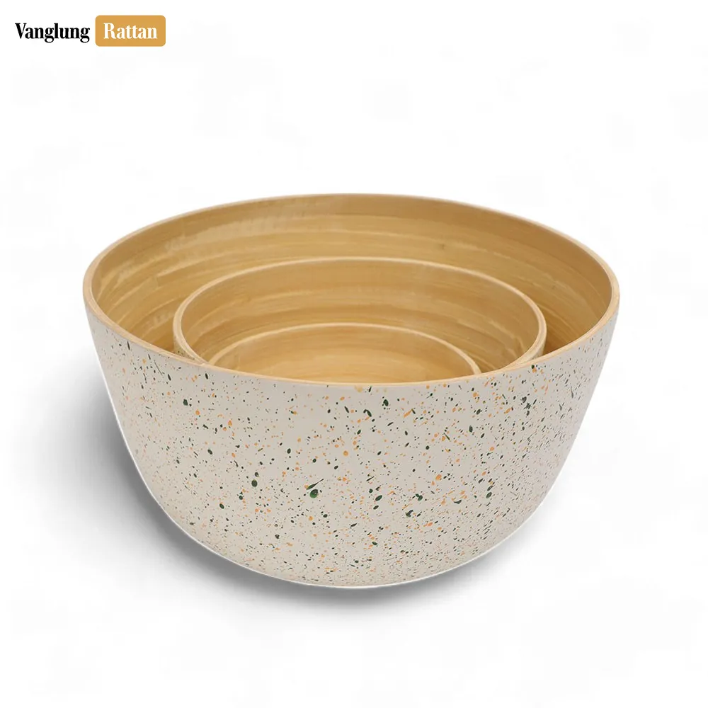 Rattan Export Deep Coiled Bamboo Serving Bowl Slate Natural - REX-TW06BL0037