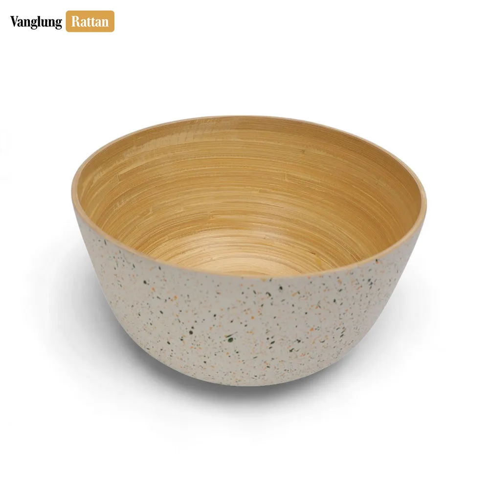 Rattan Export Deep Coiled Bamboo Serving Bowl Slate Natural - REX-TW06BL0037
