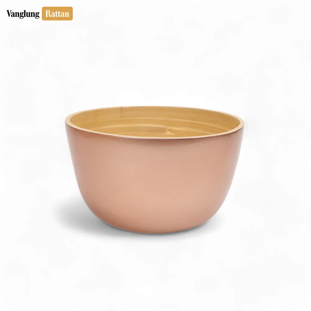 Rattan Export Deep Coiled Bamboo Serving Bowl Slate Natural - REX-TW06BL0037