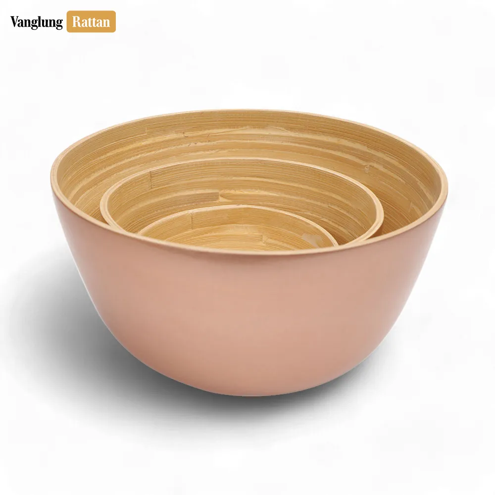 Rattan Export Deep Coiled Bamboo Serving Bowl Slate Natural - REX-TW06BL0037