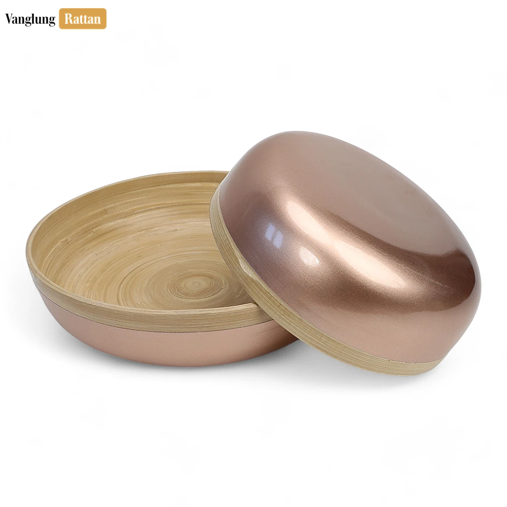 Rattan Export Eco-Friendly Natural Coiled Bamboo Serving Bowl - REX-TW06BL0036