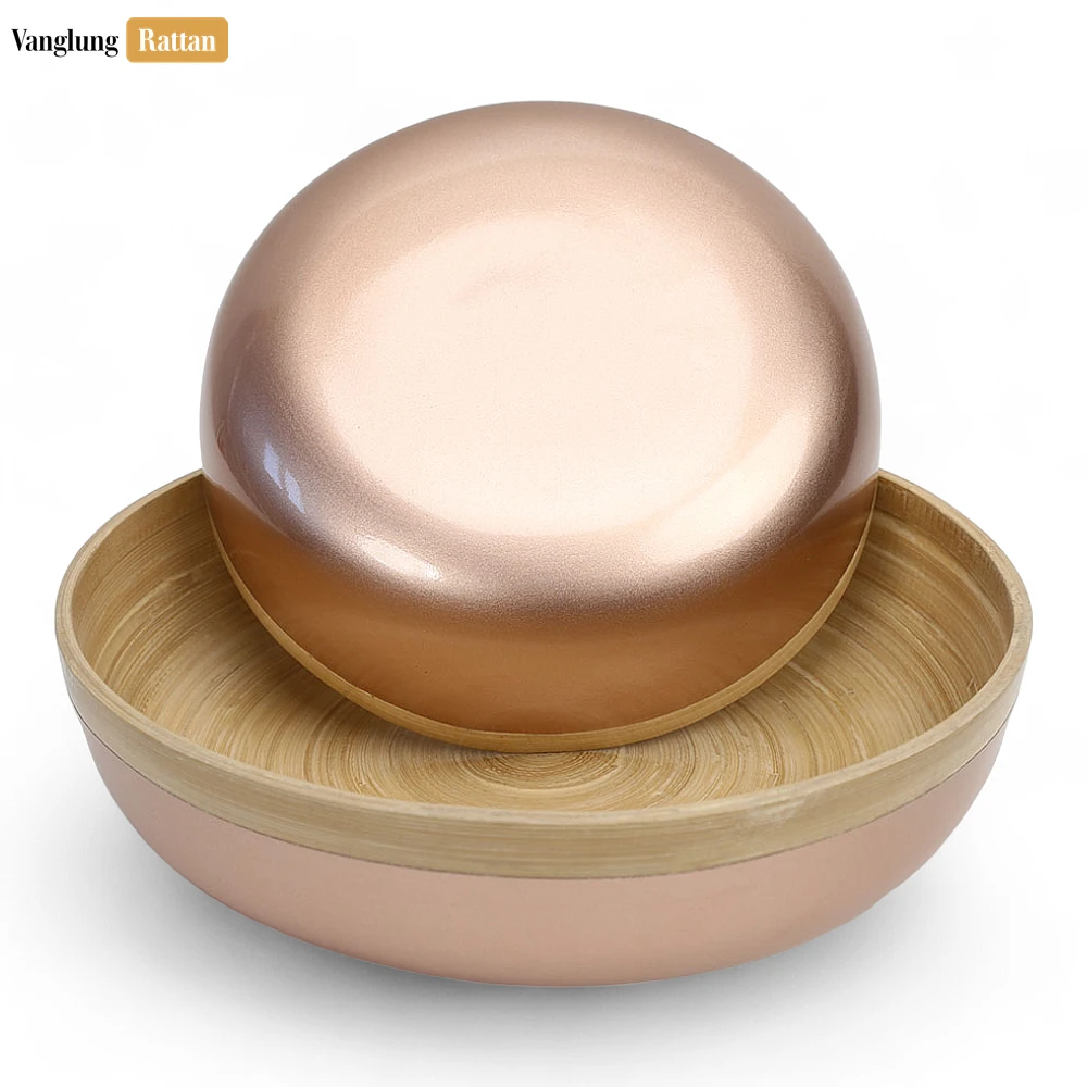 Rattan Export Eco-Friendly Natural Coiled Bamboo Serving Bowl - REX-TW06BL0036