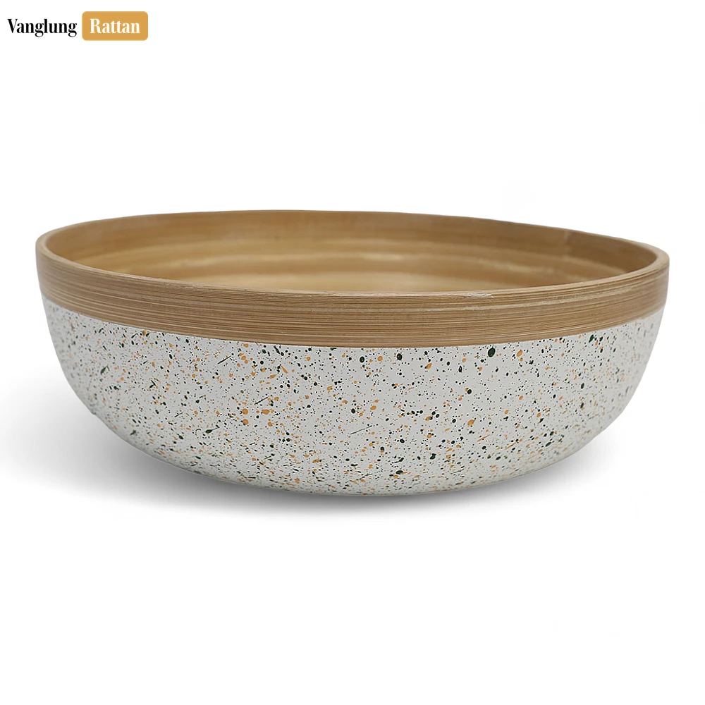 Rattan Export Eco-Friendly Natural Coiled Bamboo Serving Bowl - REX-TW06BL0036